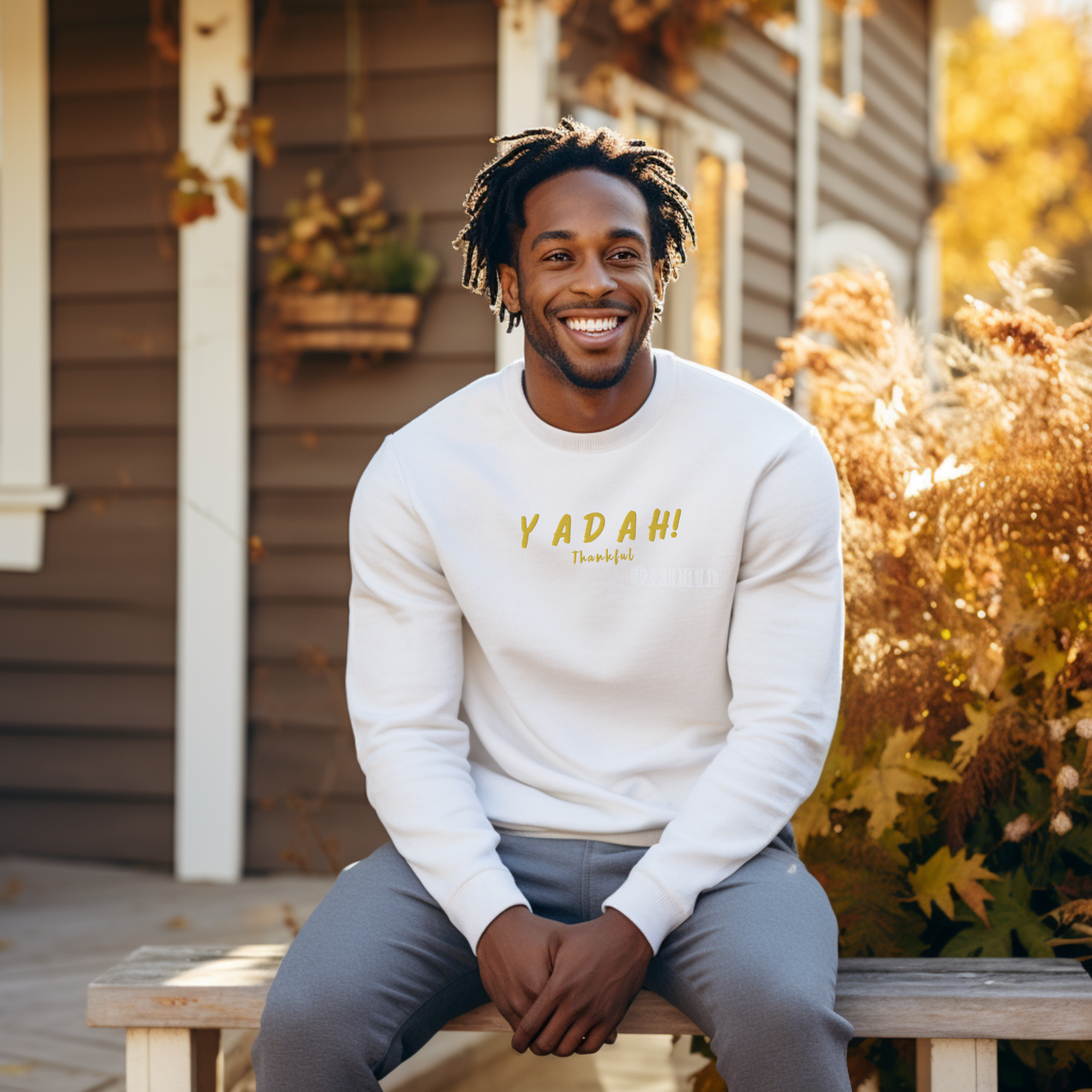 Yadah Gold and Pink Embroidered Crew Neck Sweatshirt