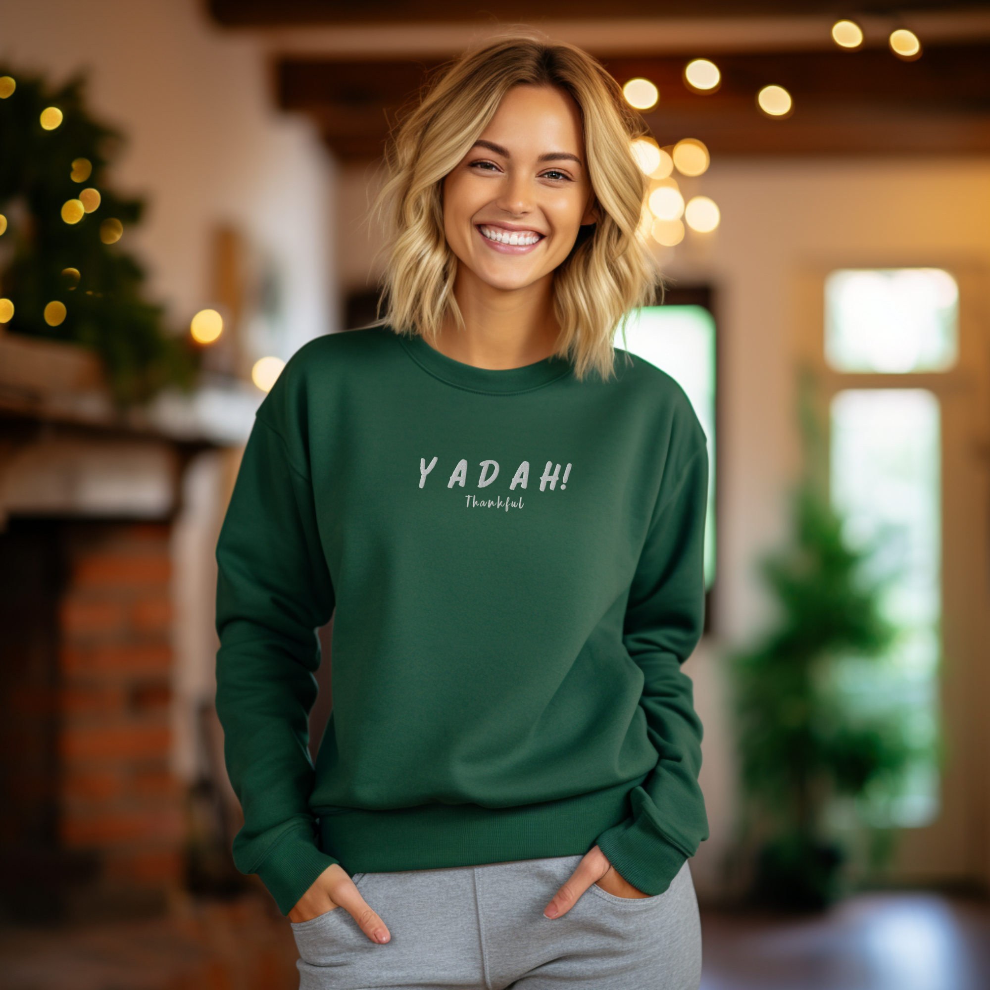 Yadah White Embroidered Crew Neck Sweatshirt