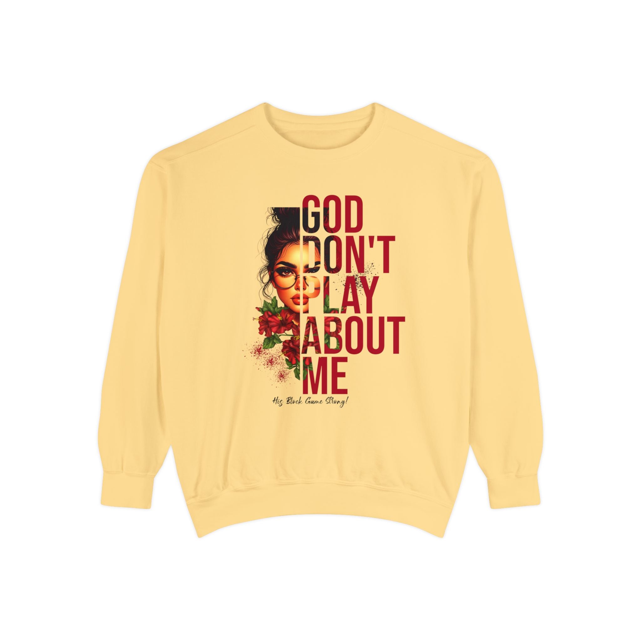 God Don’t Play About Me Premium Fleece Sweatshirt – White