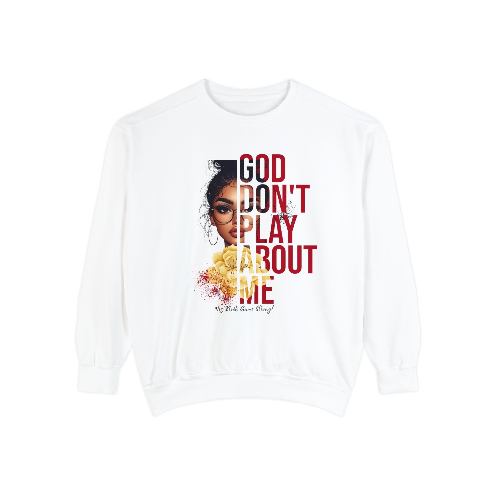 God Don’t Play About Me Premium Fleece Sweatshirt – Caramel