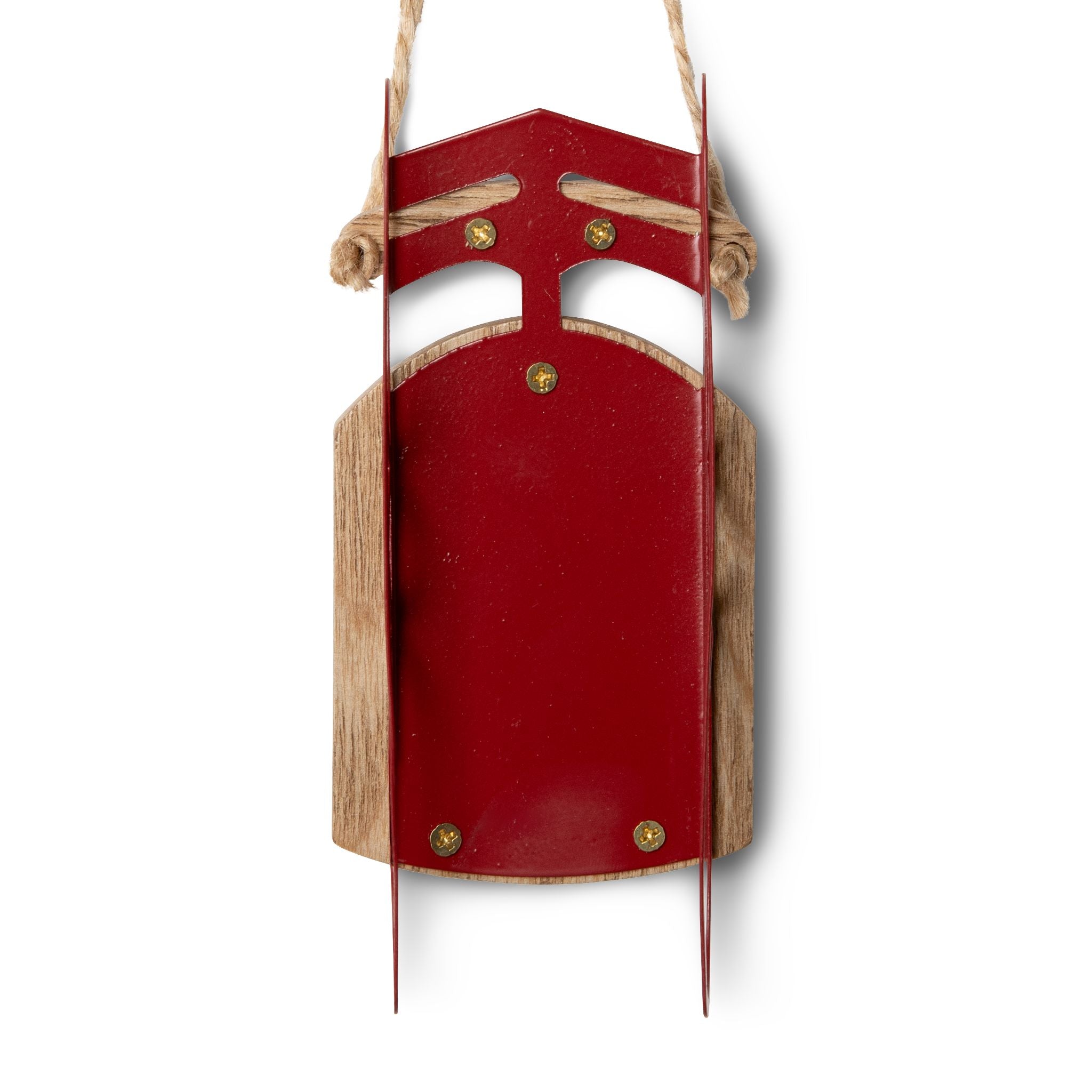 Jesus Saves Sled Ornament - Red