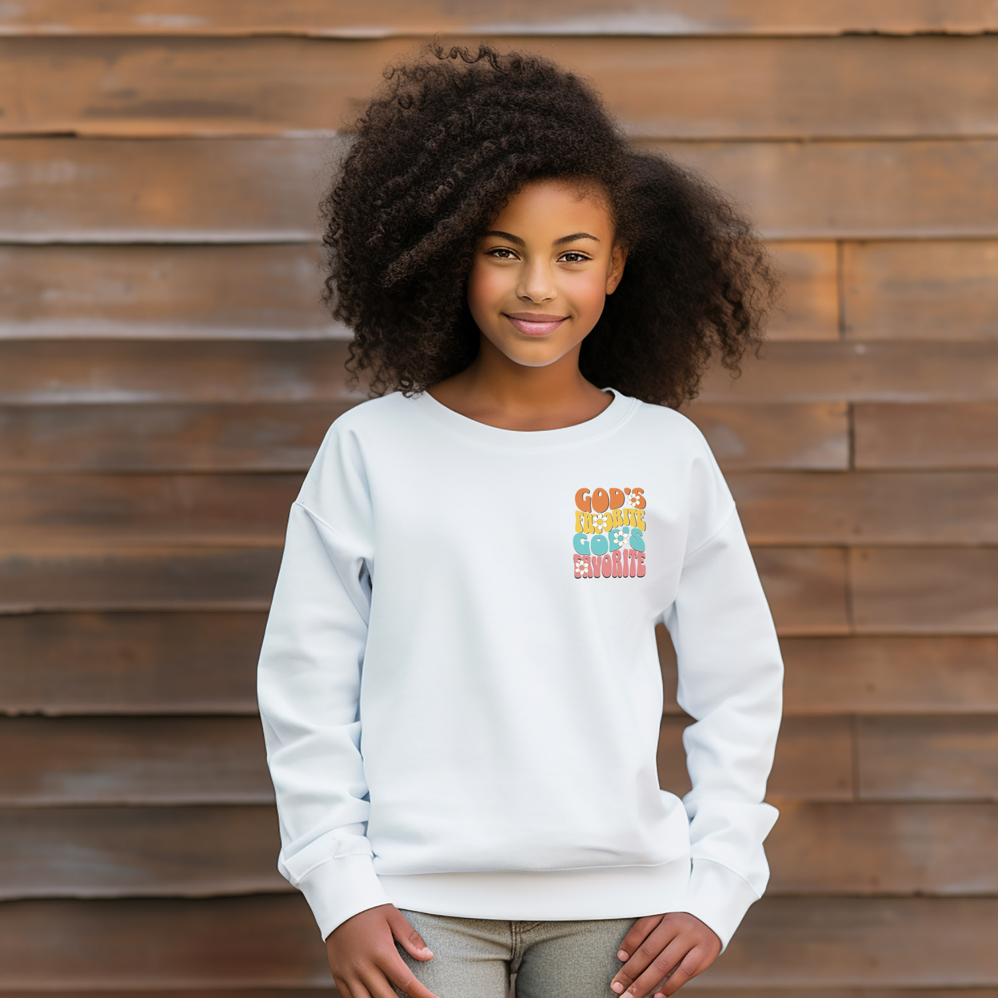 God's Favorite Cozy Retro Youth Sweatshirt