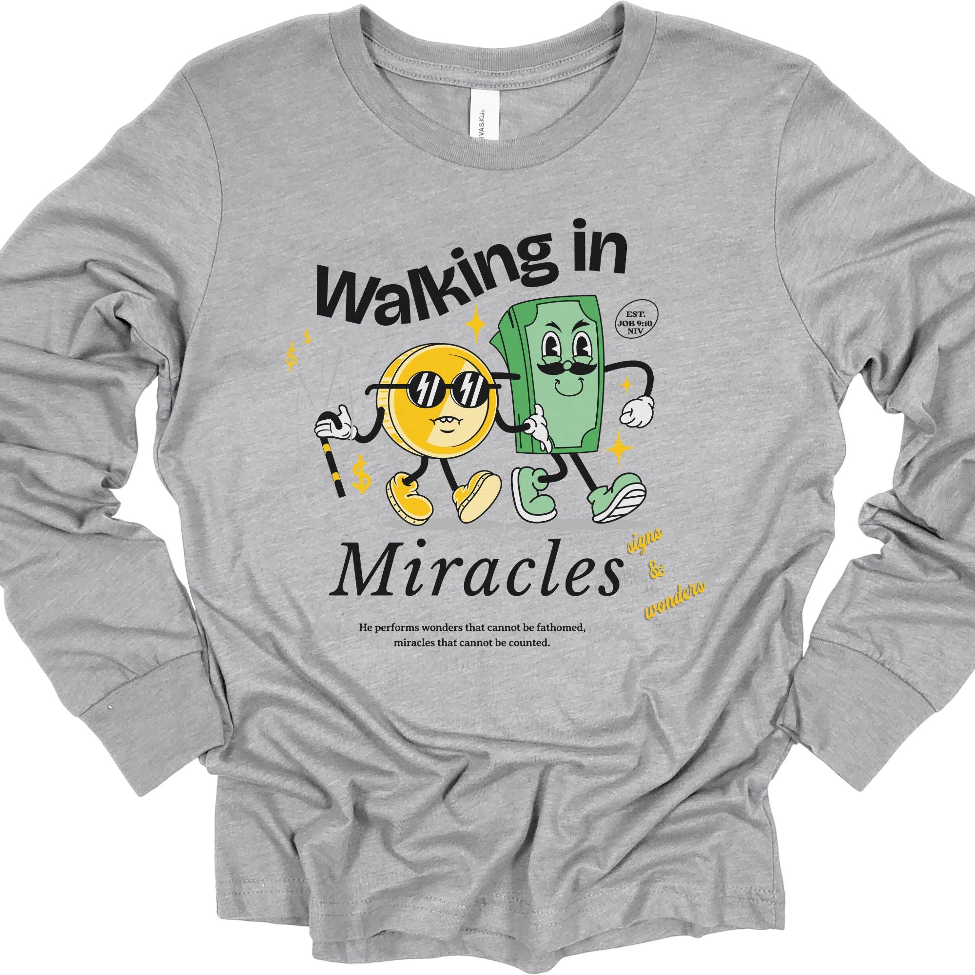 Walking in Miracles Youth Long Sleeve Tee