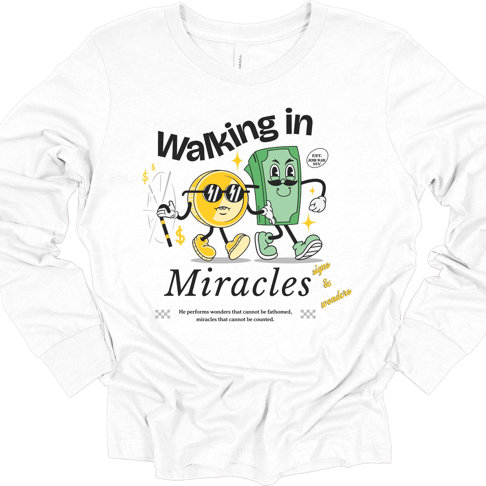 Walking in Miracles Youth Long Sleeve Tee