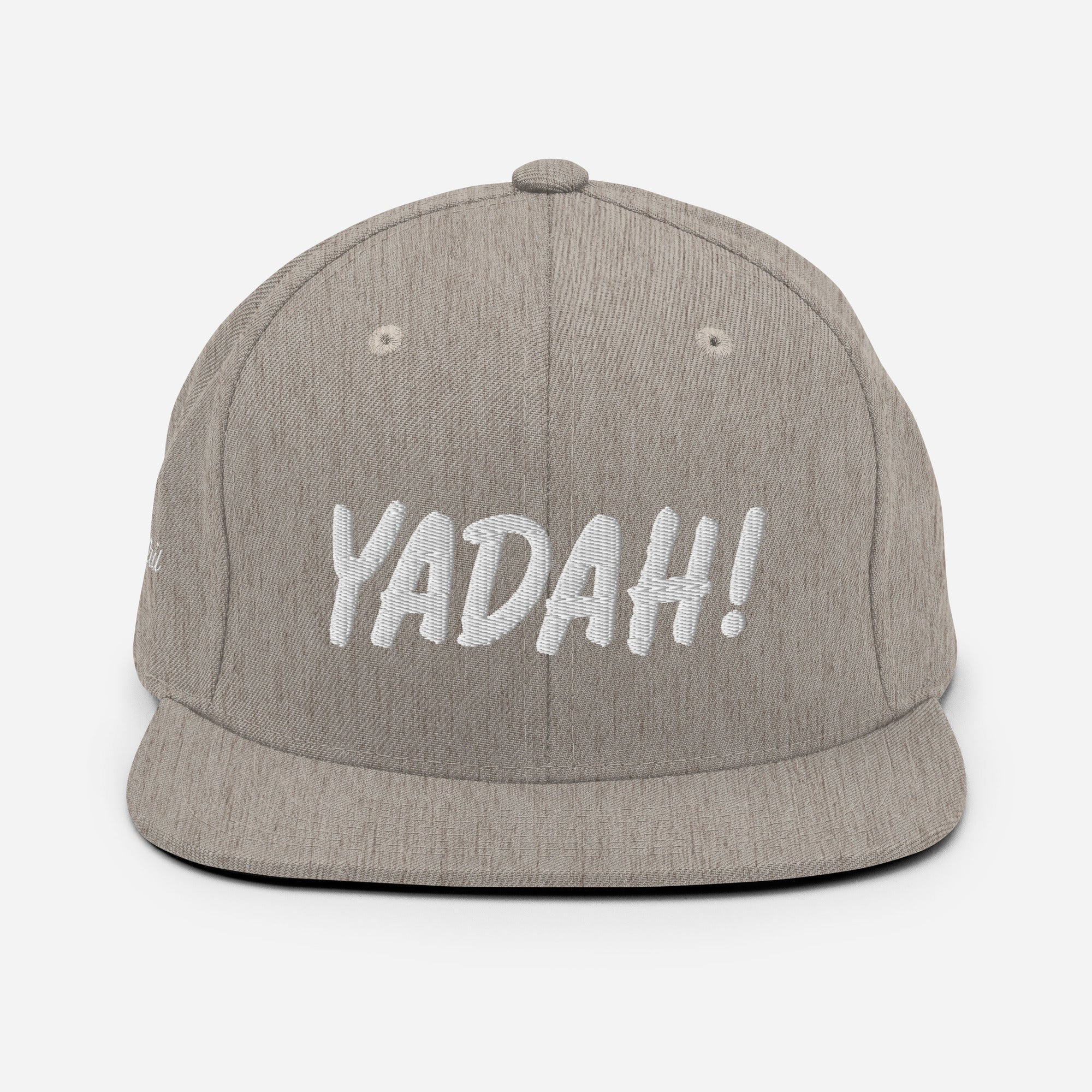 Yadah Embroidered Snapback Baseball Hat - White