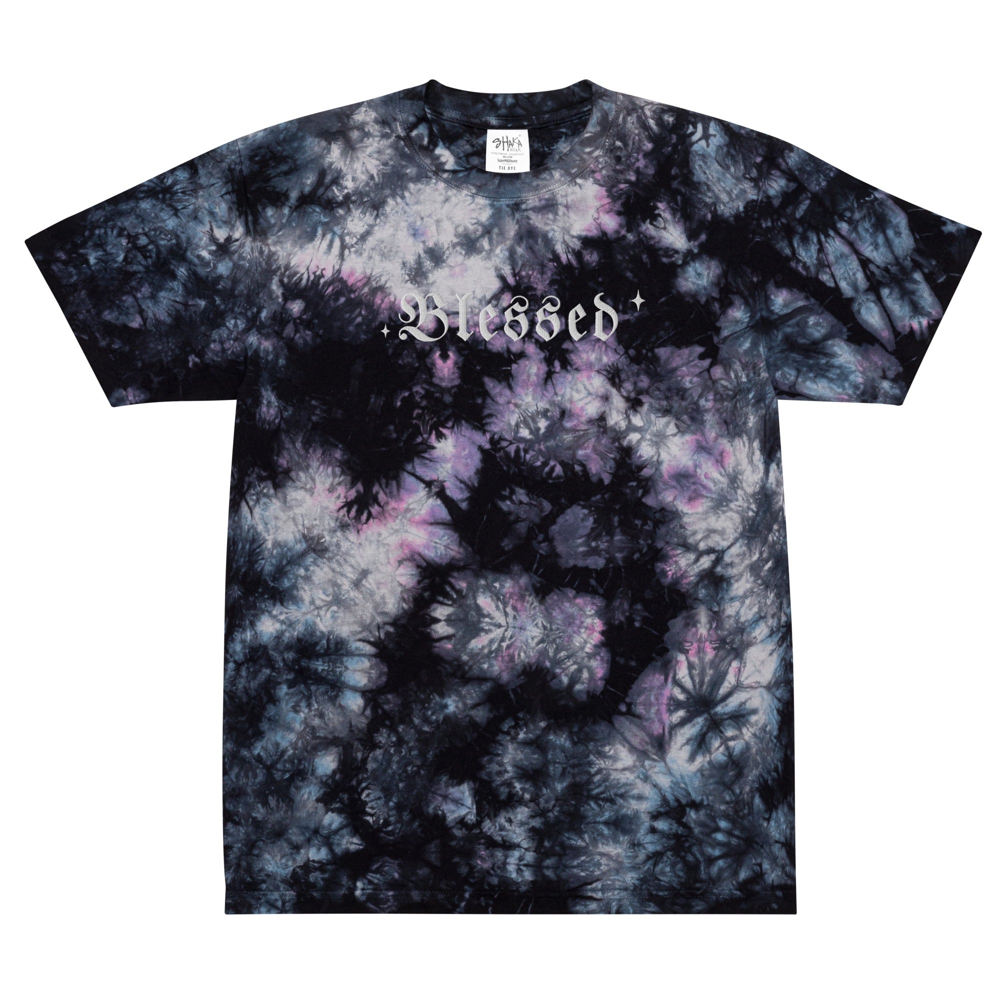 Blessed Oversized Tie-Dye Embroidered T-shirt