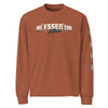 Premium clay color heavyweight sweatshirt with text design saying Blessed Up No Stressin