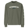 Premium cypress green color heavyweight sweatshirt with text design saying Blessed Up No Stressin