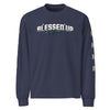 Premium midnight blue color heavyweight sweatshirt with text design saying Blessed Up No Stressin