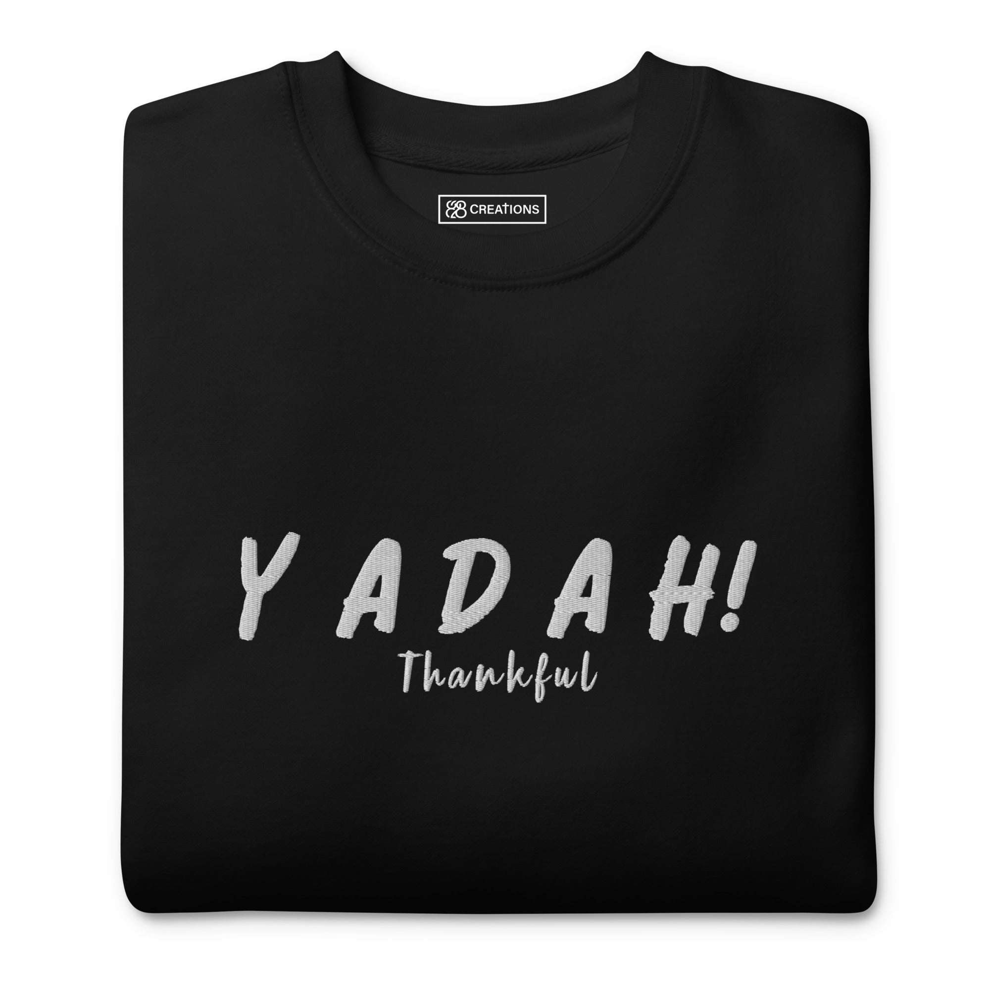 Yadah White Embroidered Crew Neck Sweatshirt