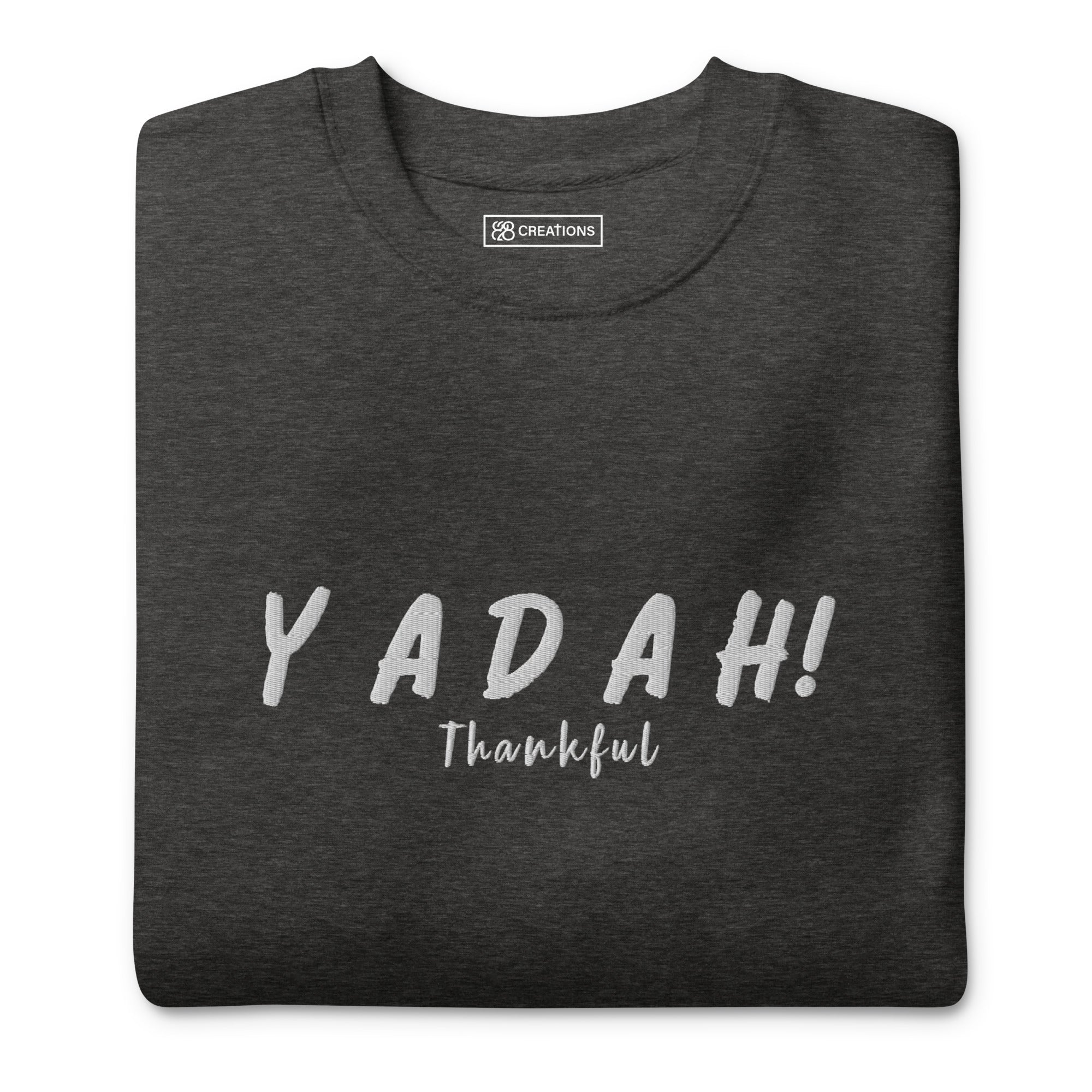 Yadah White Embroidered Crew Neck Sweatshirt