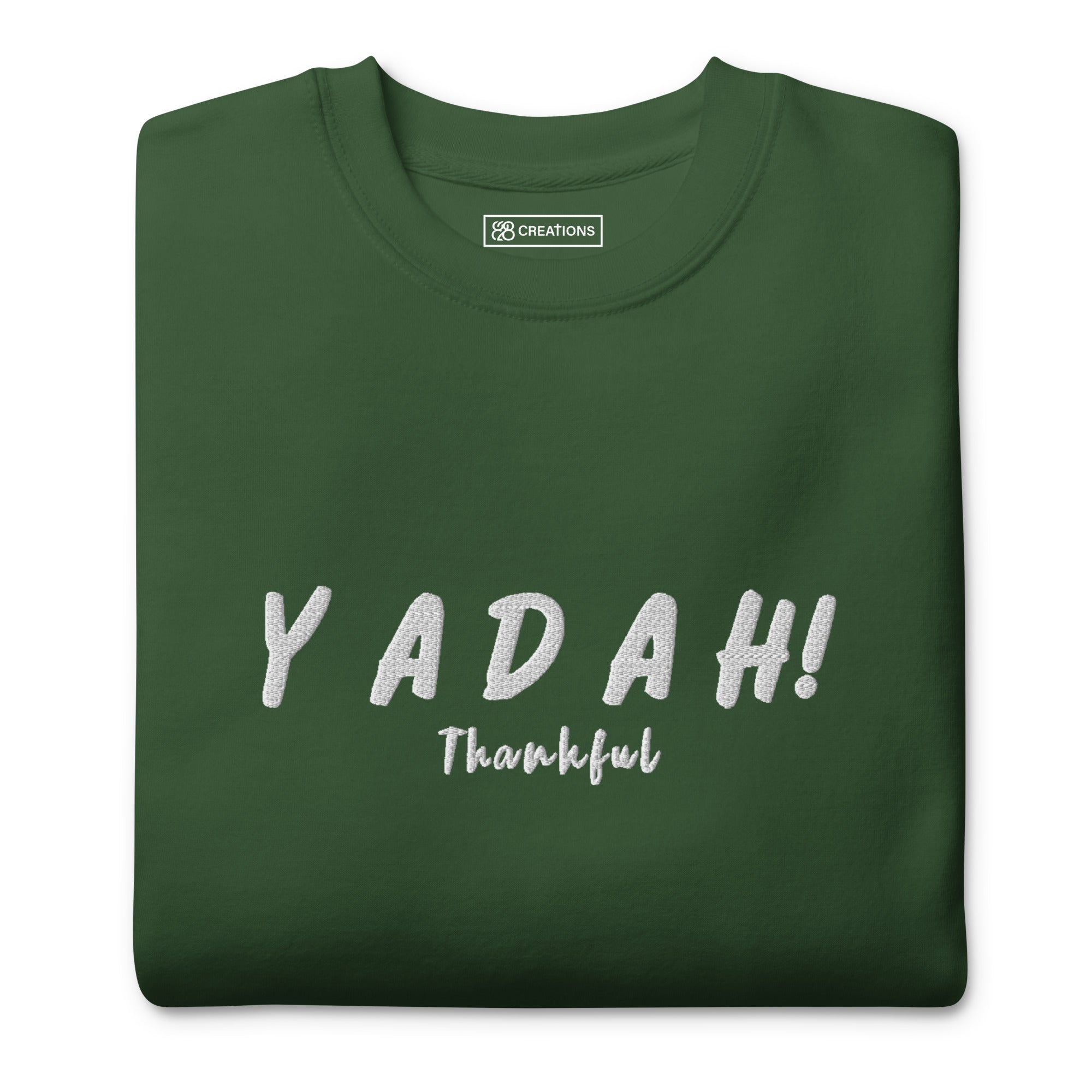 Yadah White Embroidered Crew Neck Sweatshirt