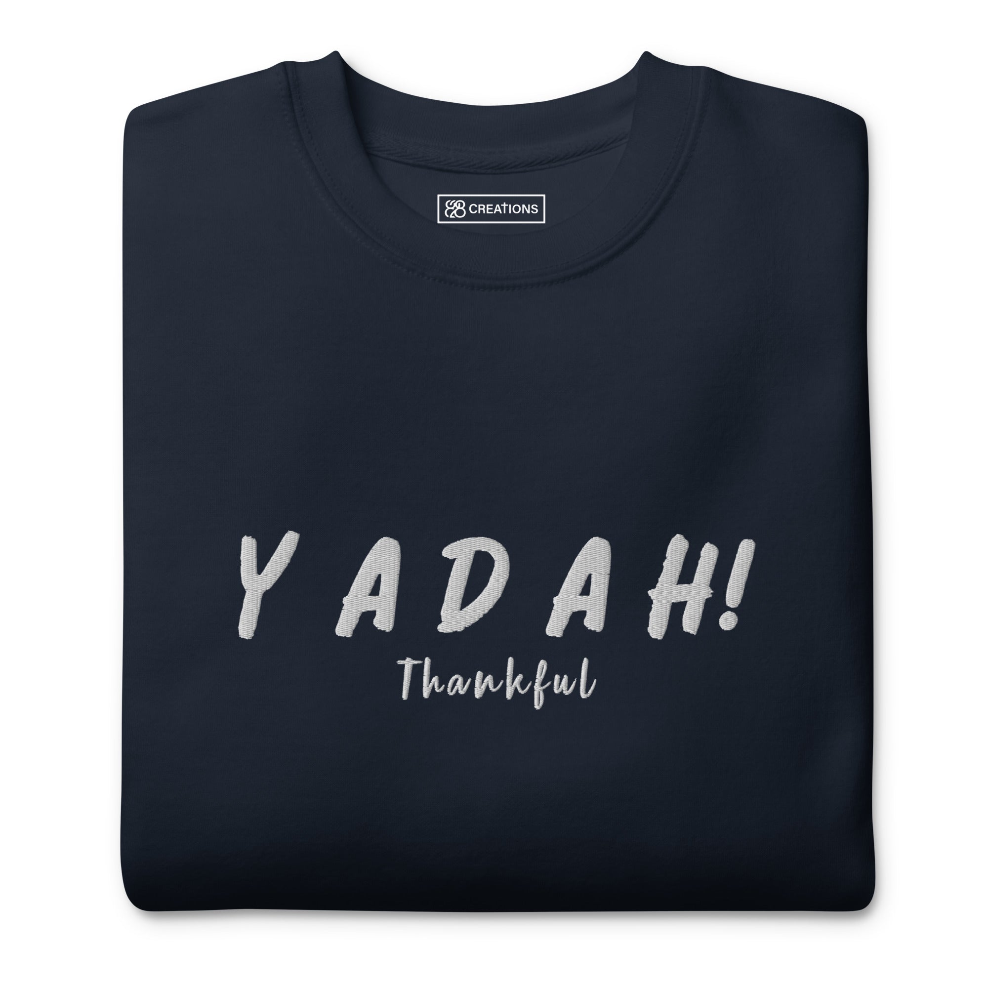 Yadah White Embroidered Crew Neck Sweatshirt