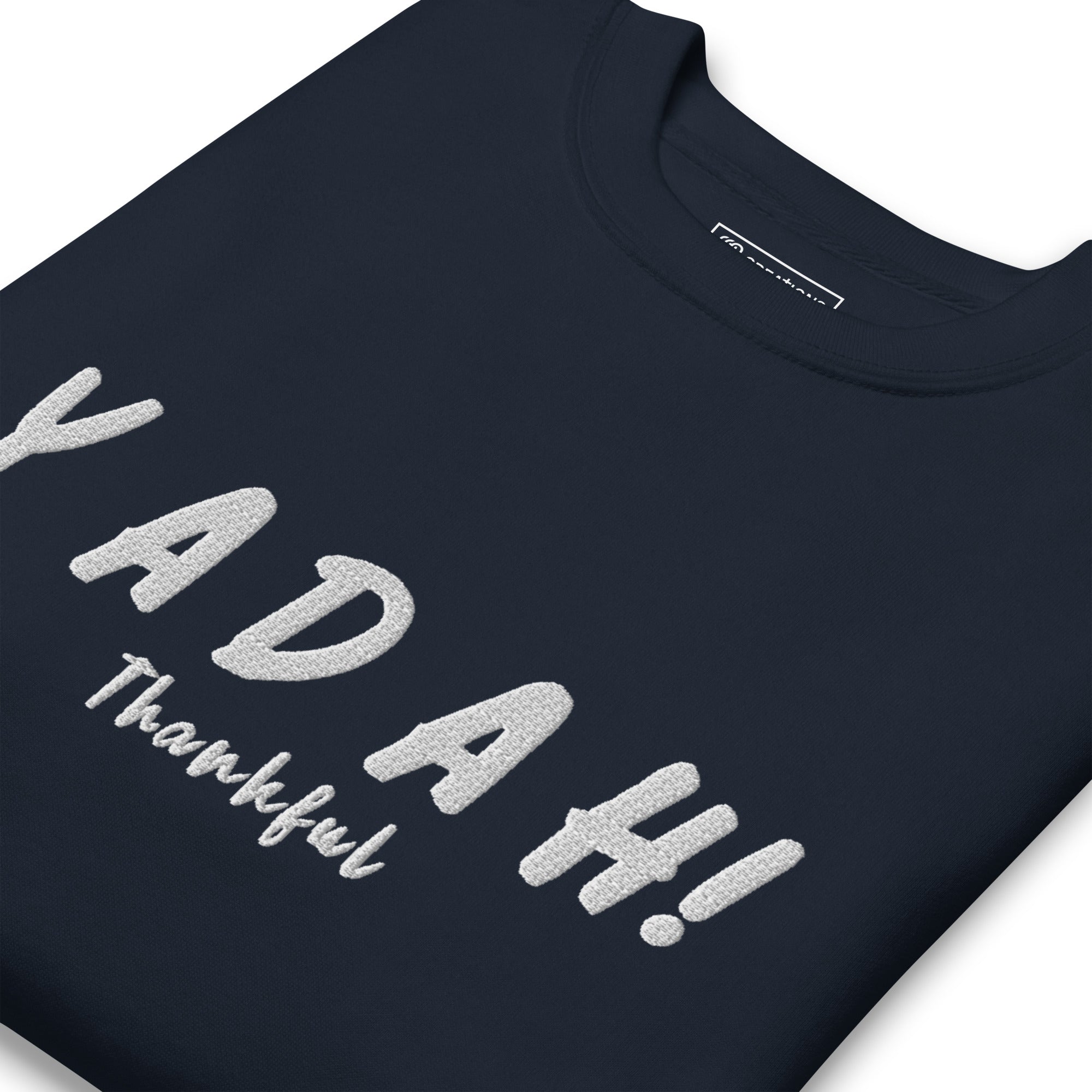 Yadah White Embroidered Crew Neck Sweatshirt