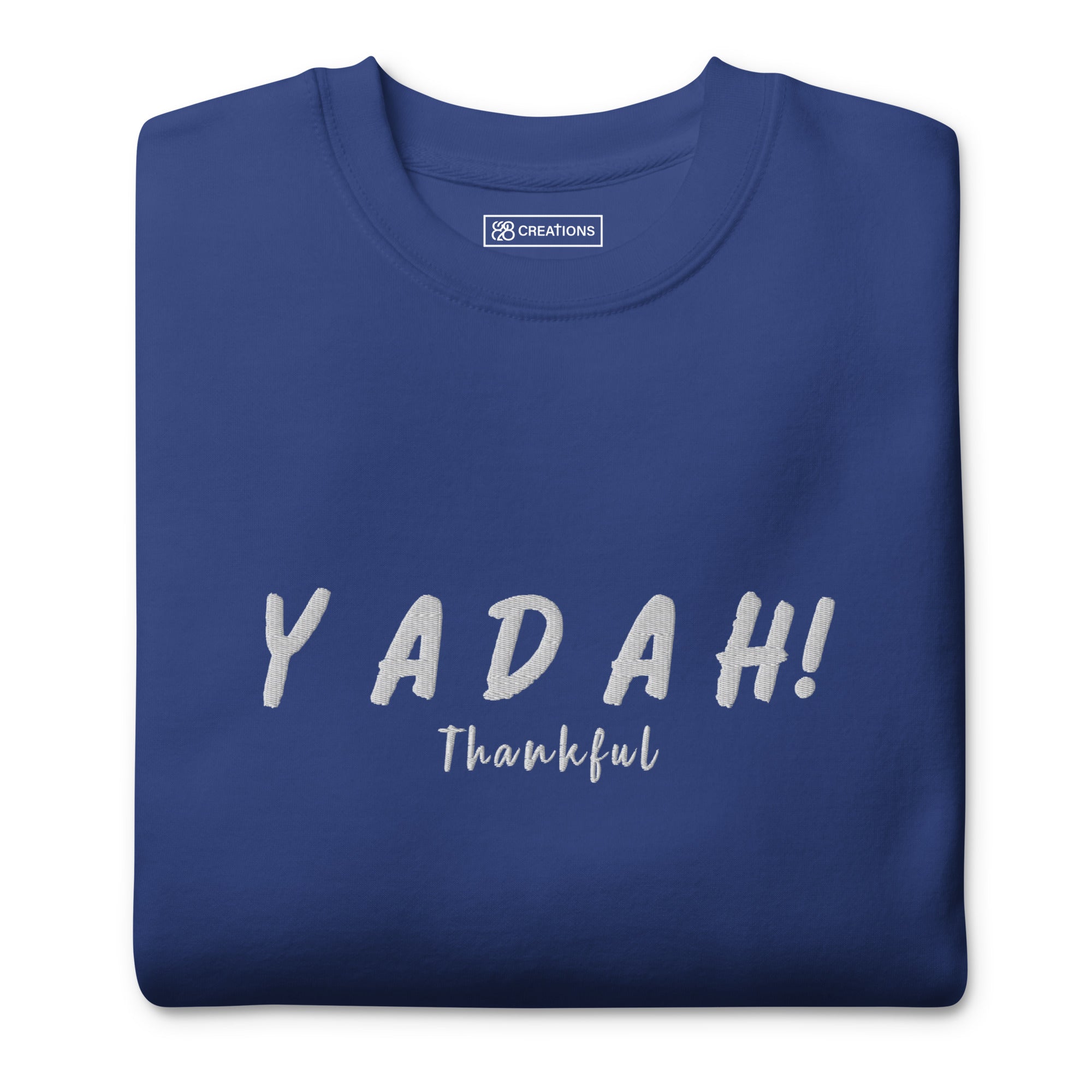 Yadah White Embroidered Crew Neck Sweatshirt